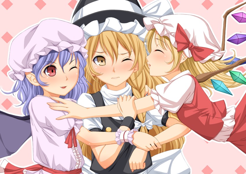 kirisame marisa, remilia scarlet, and flandre scarlet (touhou) drawn by chiro