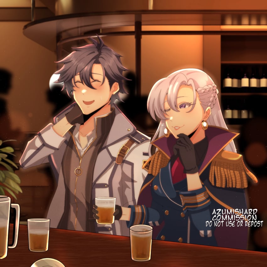 rean schwarzer and aurelia le guin (eiyuu densetsu and 2 more) drawn by azumishard
