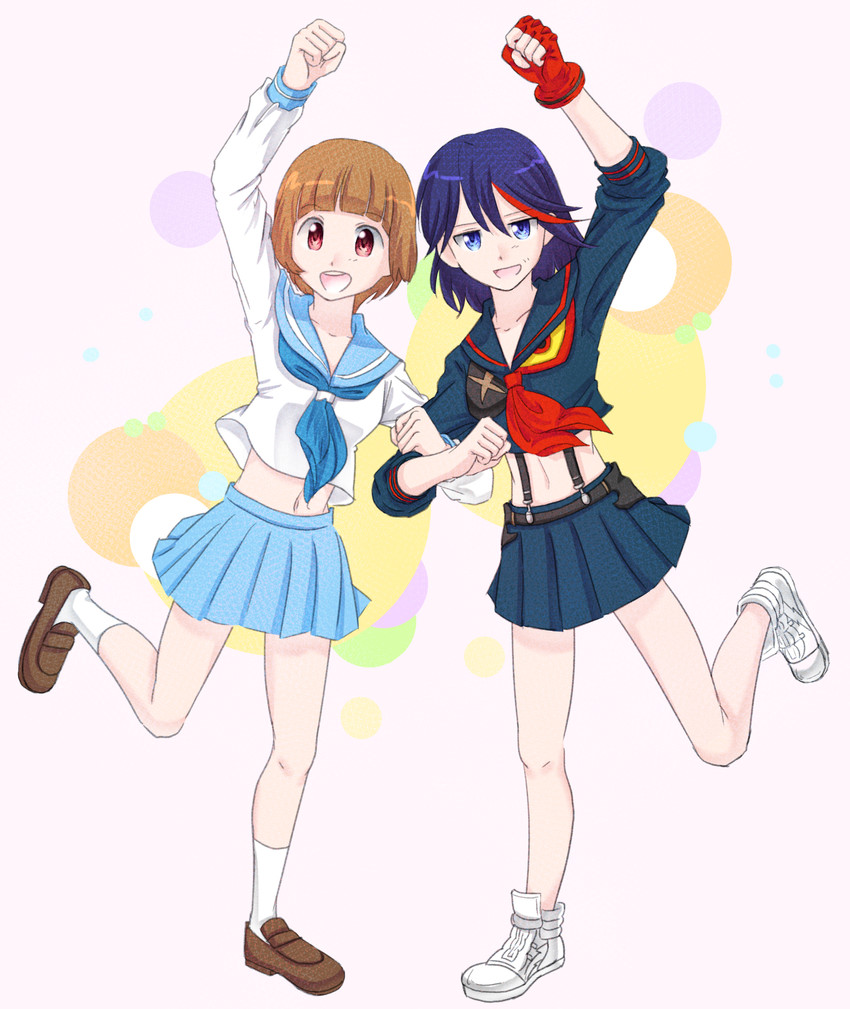 matoi ryuuko, senketsu, and mankanshoku mako (kill la kill) drawn by teltelo1o8