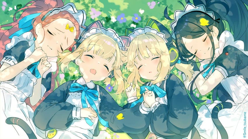 aris, momoi, midori, and yuzu (blue archive) drawn by tsubameno