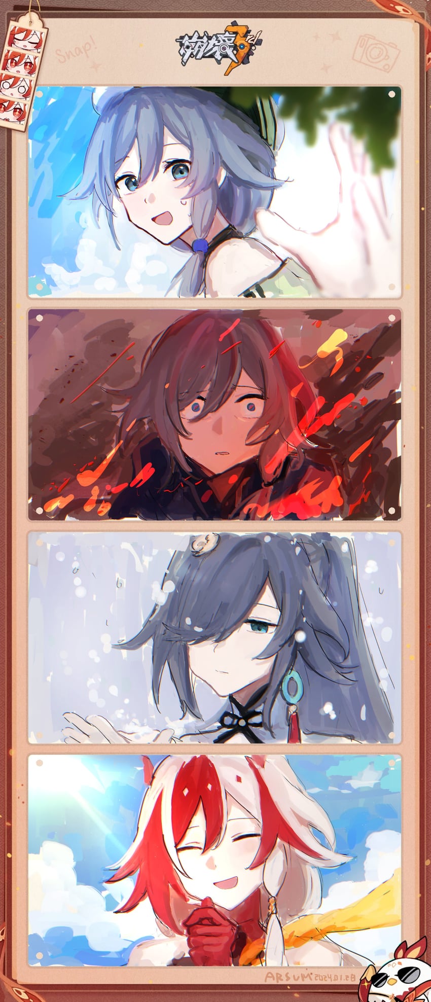 fu hua and jingwei (honkai and 1 more) drawn by arsum0731