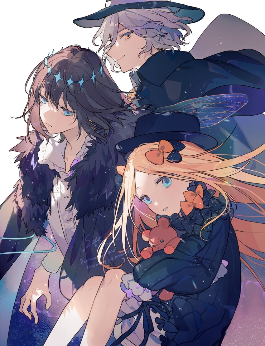 abigail williams, oberon, and edmond dantes (fate and 1 more) drawn by syerii