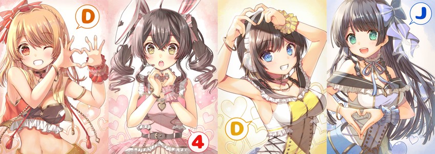 akashi maho, aimoto rinku, ohnaruto muni, and togetsu rei (d4dj) drawn by shindoi_akio