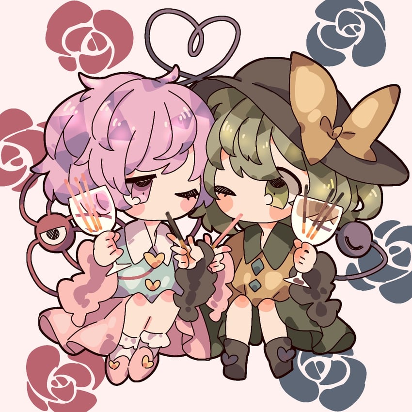 komeiji koishi and komeiji satori (touhou) drawn by nako7575ko
