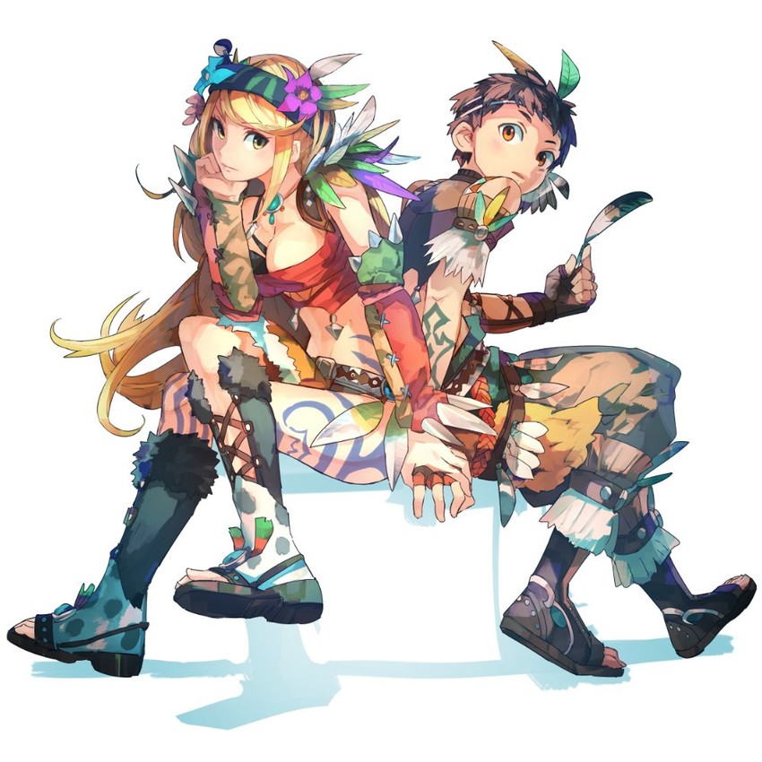 mythra and rex (xenoblade chronicles and 1 more) drawn by geetgeet