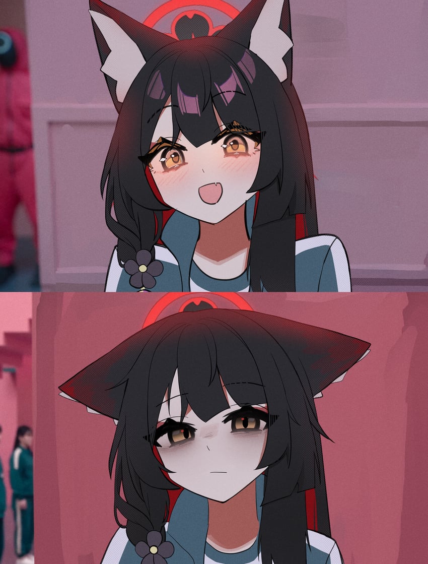 wakamo (blue archive and 1 more) drawn by snya_ko