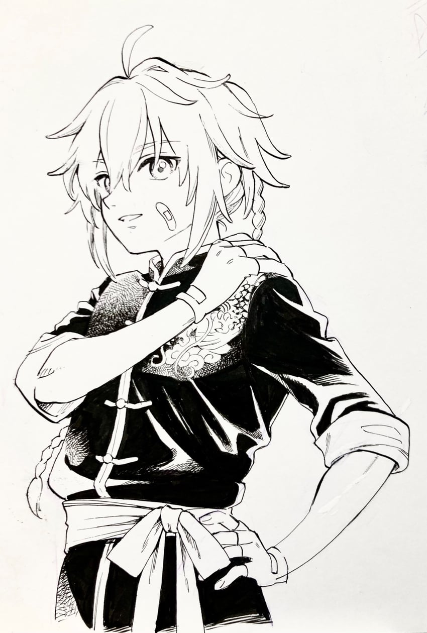 yang xiaolong (sakura taisen and 1 more) drawn by no+bi=
