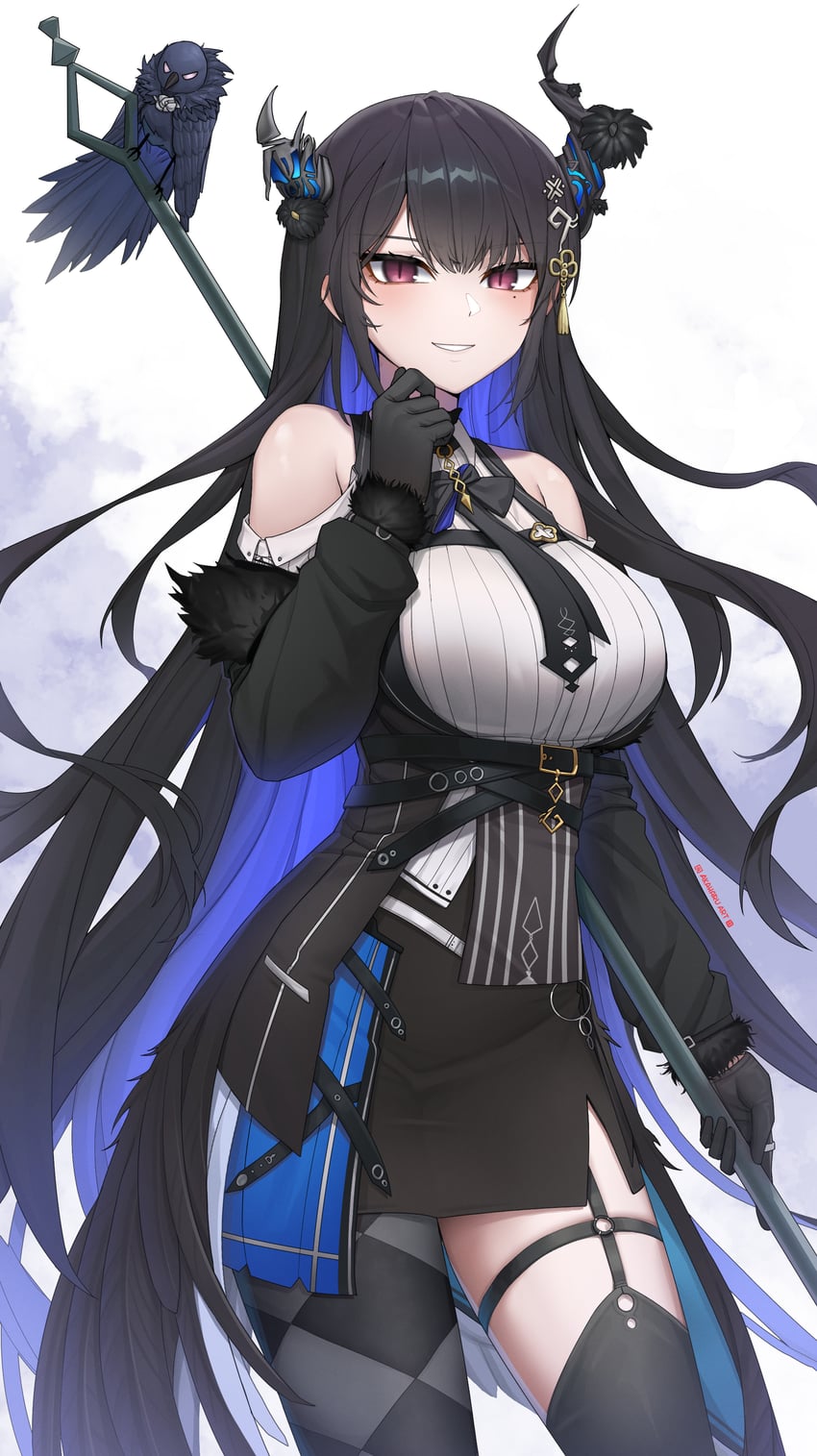nerissa ravencroft and shadow (hololive and 1 more) drawn by akaharuu