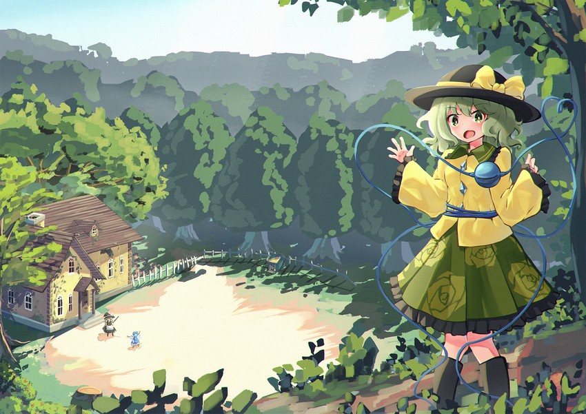 kirisame marisa, komeiji koishi, and cirno (touhou) drawn by sachisudesu