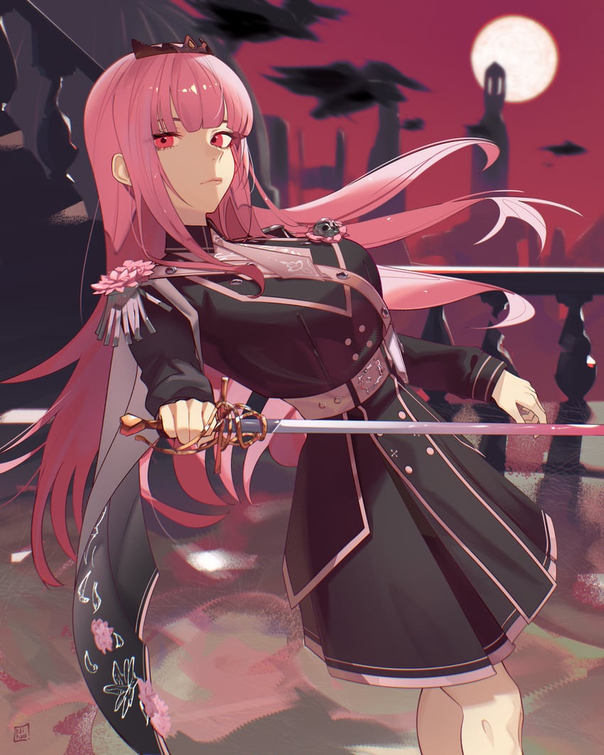 mori calliope (hololive and 1 more) drawn by ninochuu