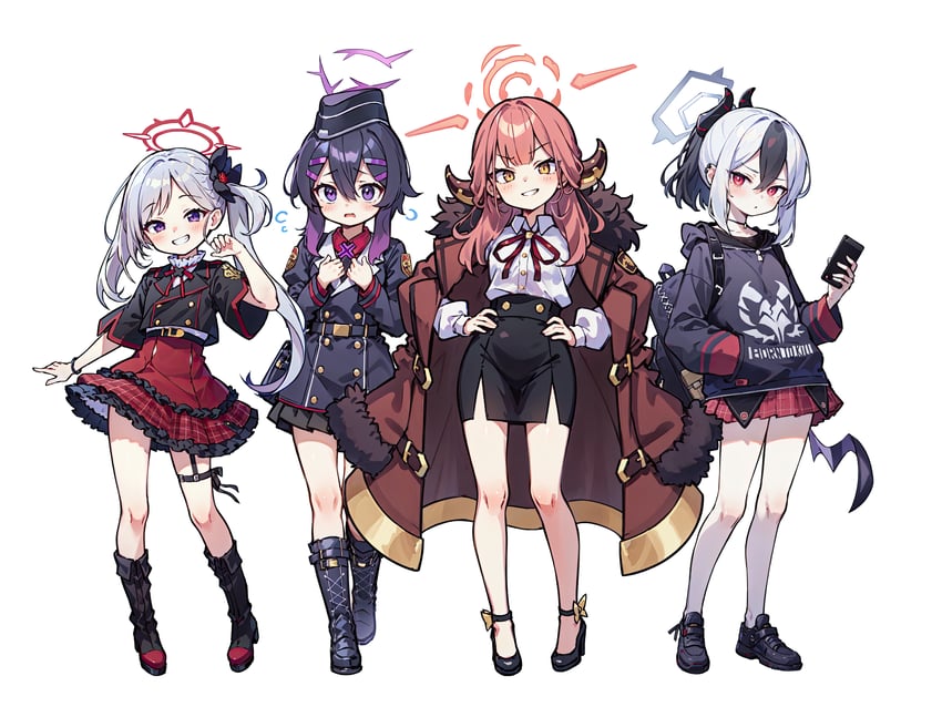 kayoko, aru, mutsuki, and haruka (blue archive) drawn by mirage_haze
