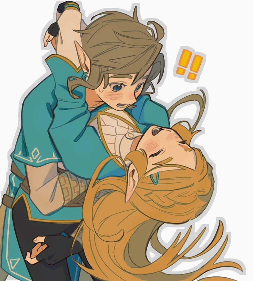 link and princess zelda (the legend of zelda and 1 more) drawn by 2yang