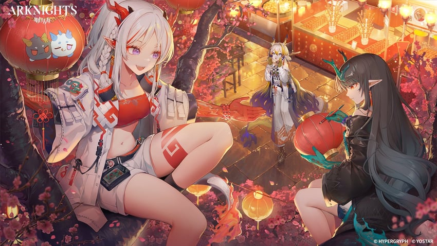 shu, dusk, nian, ling, and chongyue (arknights) drawn by akizone
