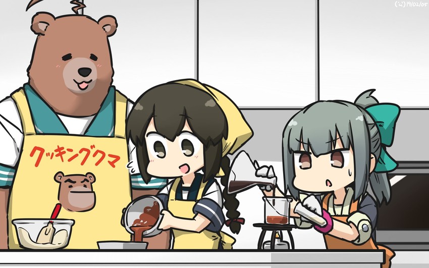 yuubari, kuma, and isonami (kantai collection and 1 more) drawn by hamu_koutarou