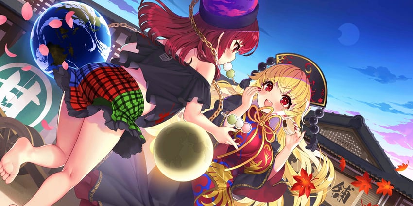 junko and hecatia lapislazuli (touhou and 1 more) drawn by kuro_chairo_no_neko
