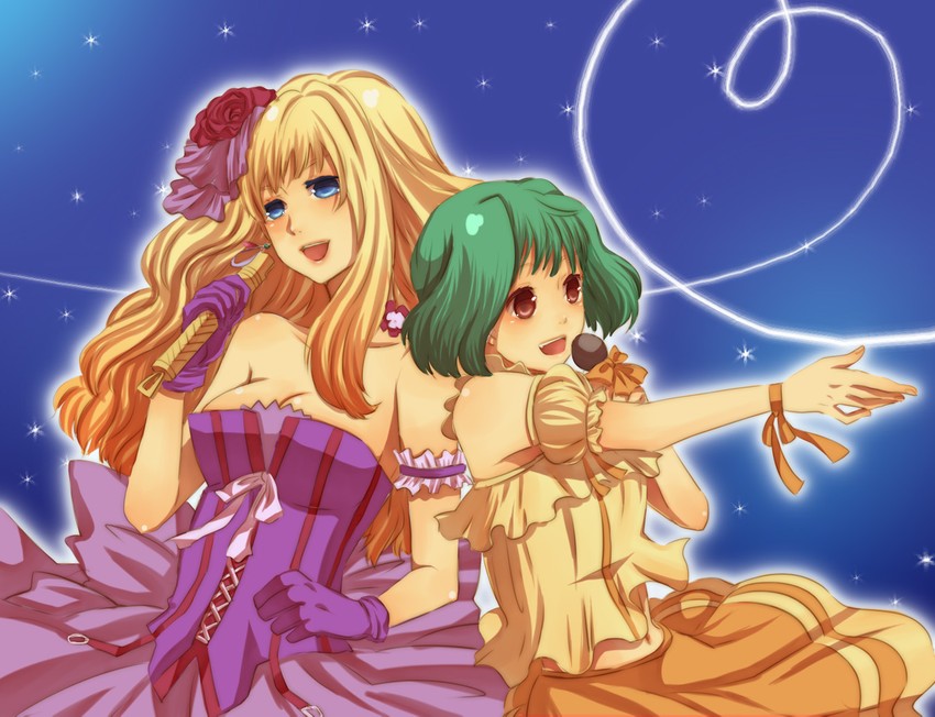 sheryl nome and ranka lee (macross and 1 more) drawn by kisaragi_n