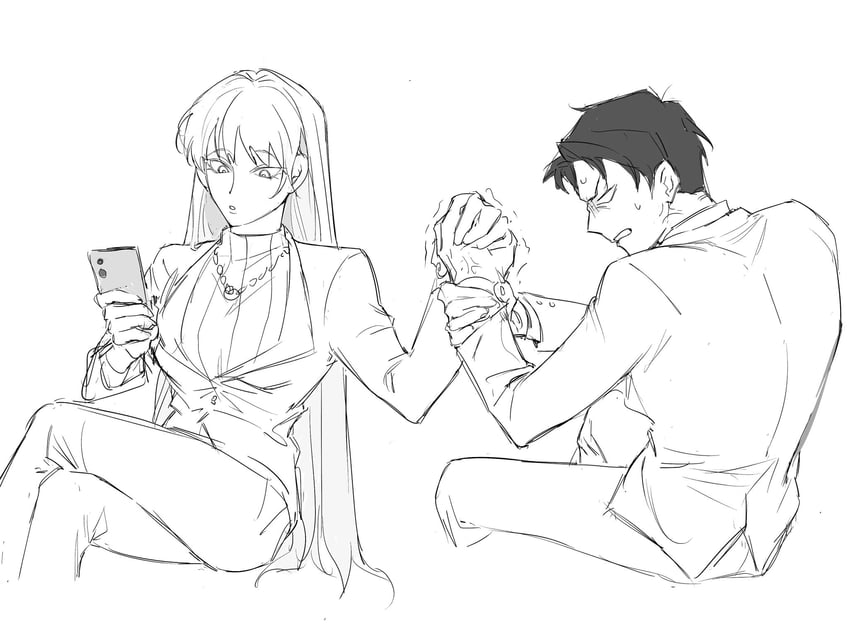 roland and angelica (project moon and 1 more) drawn by kuchidesha