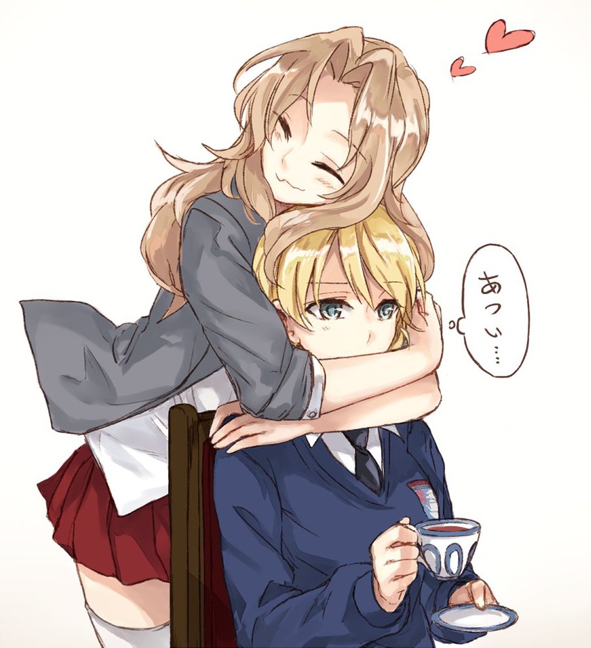 darjeeling and kay (girls und panzer) drawn by yuuyu_(777)