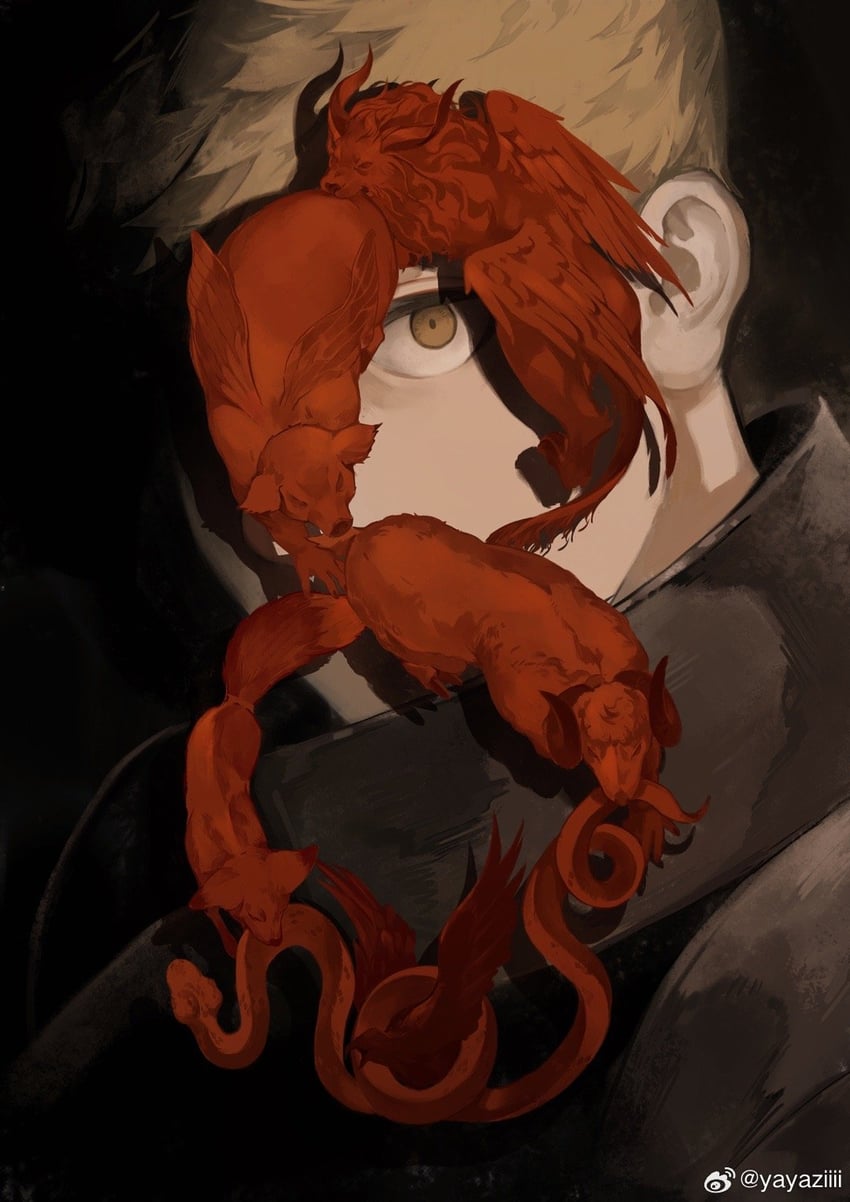 laios touden and winged lion (dungeon meshi) drawn by yayaziiii
