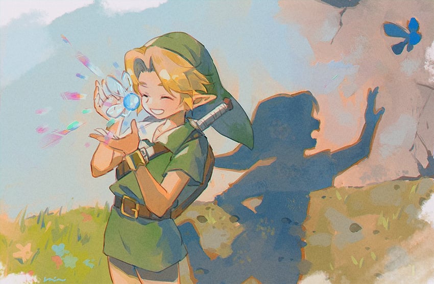 link and navi (the legend of zelda and 1 more) drawn by rain_rkgk