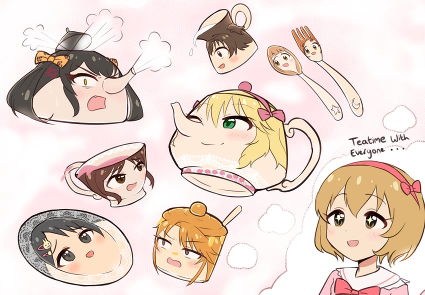 tachibana arisu, sakurai momoka, akagi miria, sasaki chie, yuuki haru, and 4 more (idolmaster and 2 more) drawn by psycho_orb