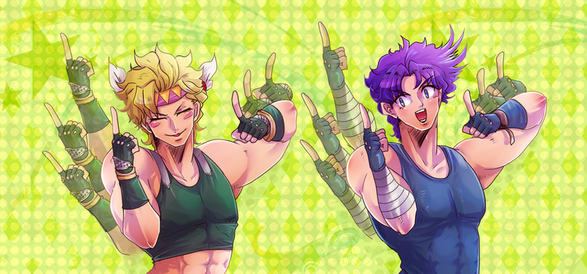 joseph joestar and caesar anthonio zeppeli (jojo no kimyou na bouken and 1 more) drawn by masamunedateo