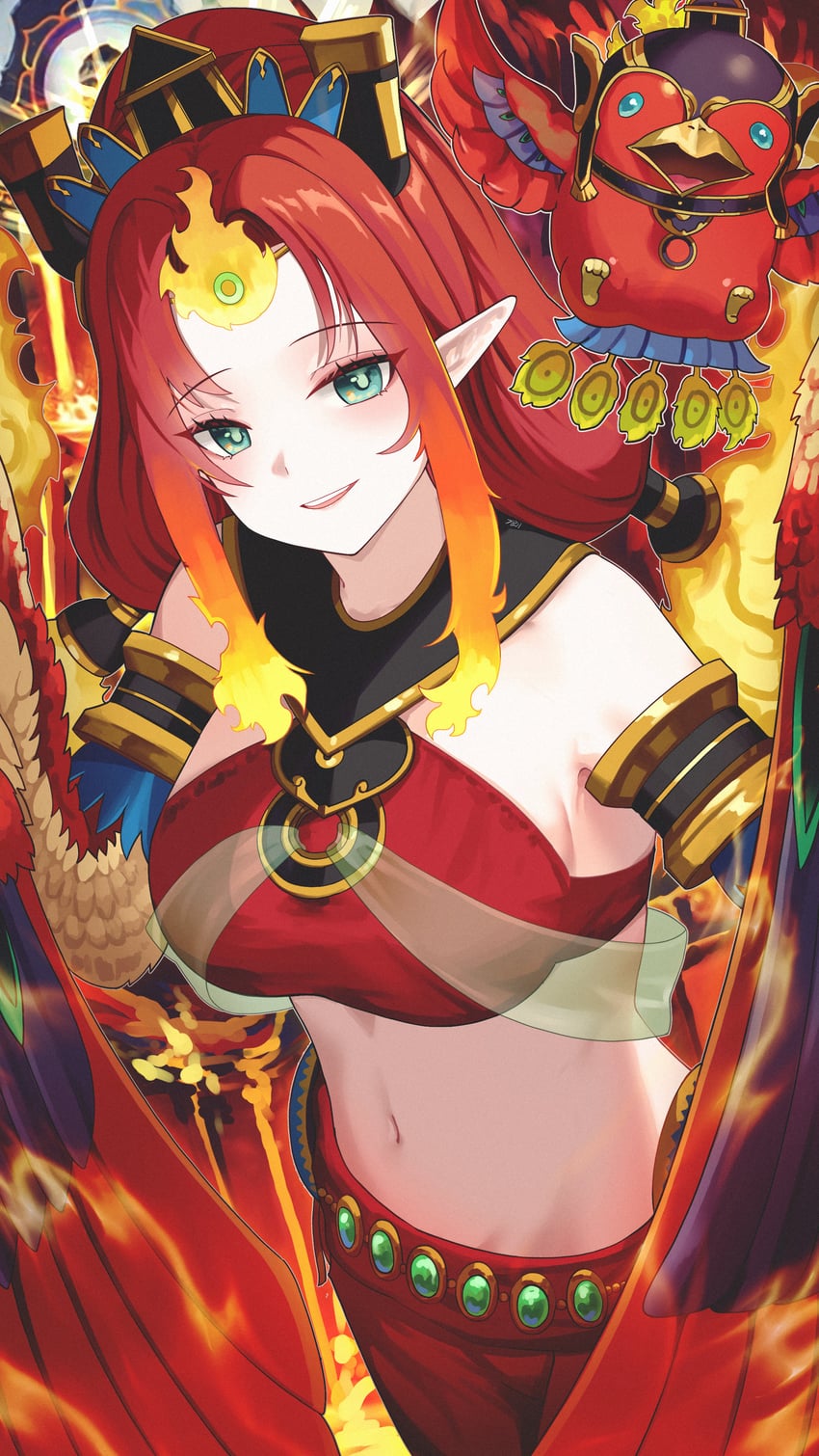 legendary fire king ponix and fire king courtier ulkanix (yu-gi-oh!) drawn by gimyogi