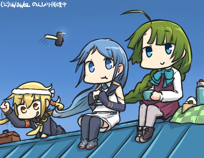 samidare, satsuki, yuugumo, and satsuki kai ni (kantai collection) drawn by hamu_koutarou