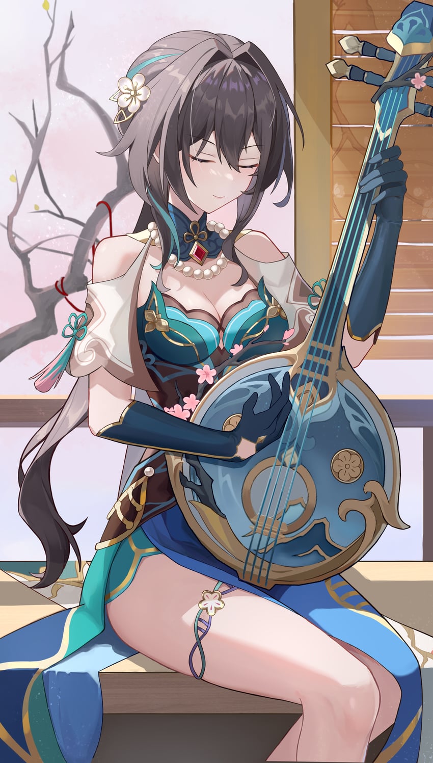 ruan mei (honkai and 1 more) drawn by xujiu