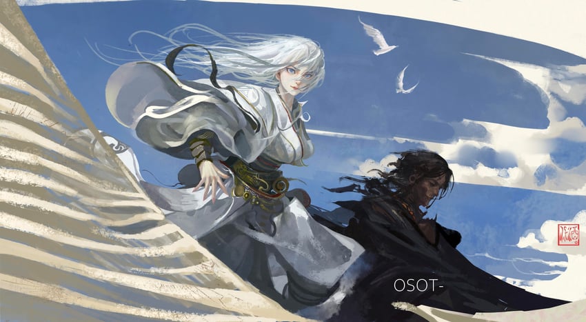 gu yue fang yuan and bai ning bing (reverend insanity) drawn by osot-