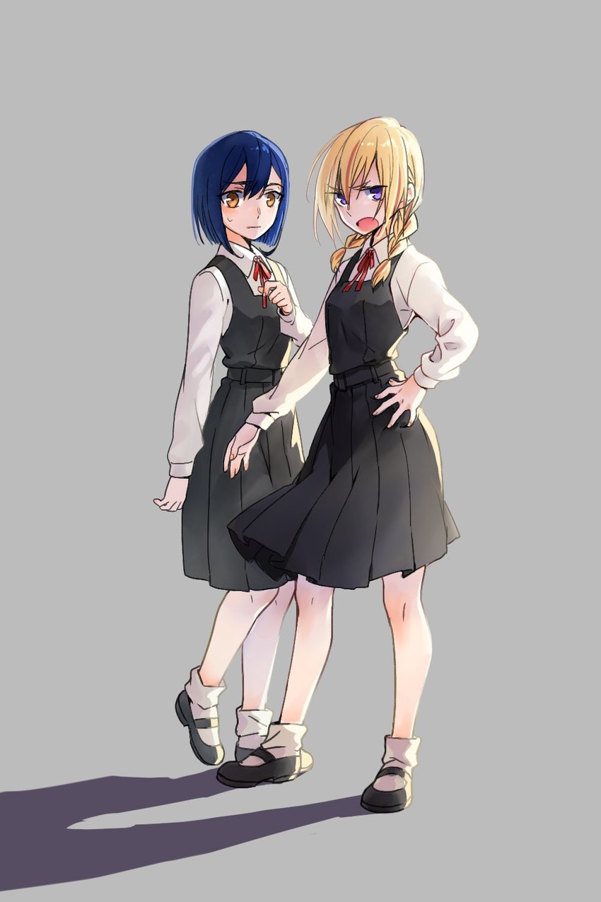 kokomine cocona and yayaka (flip flappers) drawn by itsu_(artist)