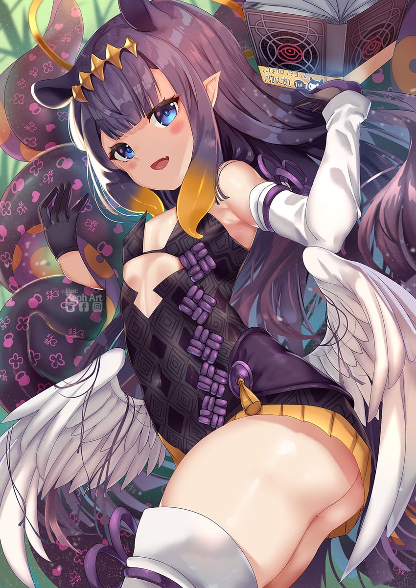 ninomae ina'nis and ao-chan (hololive and 1 more) drawn by xephonia