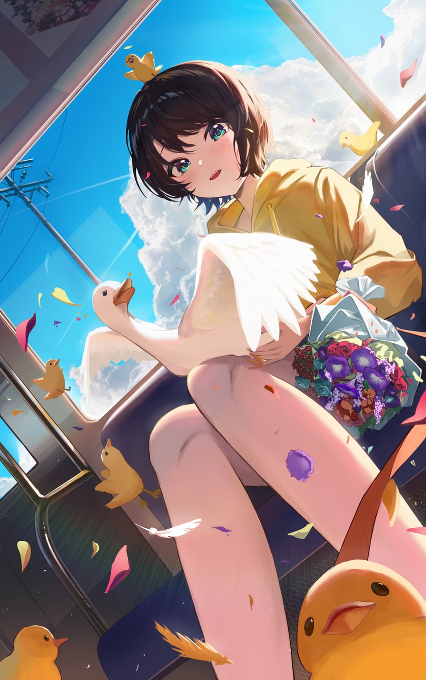 oozora subaru and subaru duck (hololive) drawn by clrawing