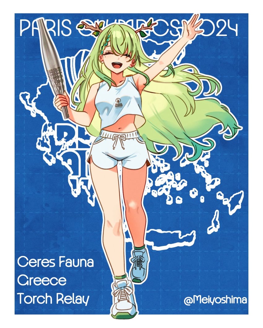 ceres fauna (hololive and 3 more) drawn by meiyoshima