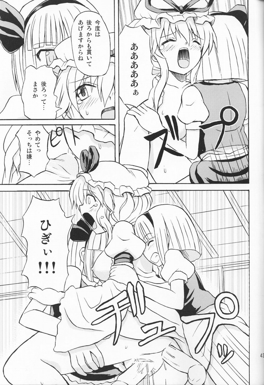konpaku youmu and yakumo yukari (touhou) drawn by takaku_toshihiko