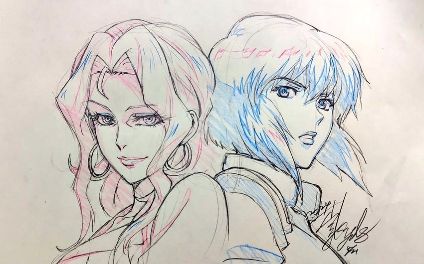 kusanagi motoko, tanaka atsuko, and amida arca (gundam and 2 more) drawn by kotani_kyouko