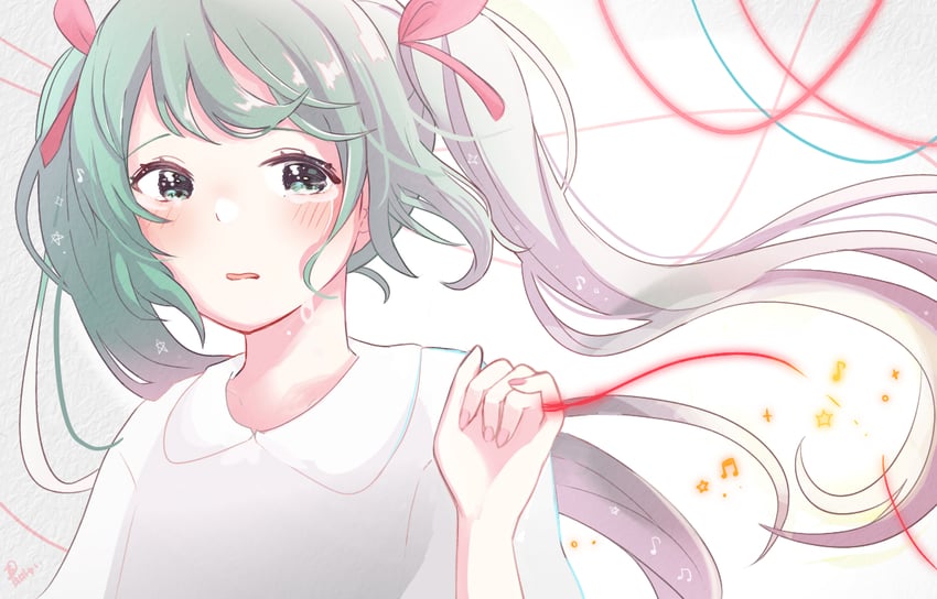 hatsune miku (vocaloid and 1 more) drawn by aoiyui