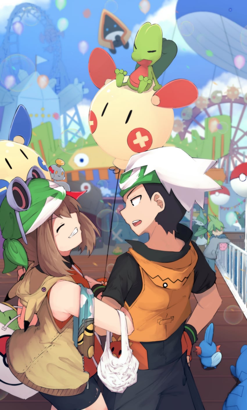may, brendan, torchic, mudkip, gallade, and 11 more (pokemon and 2 more) drawn by rameco