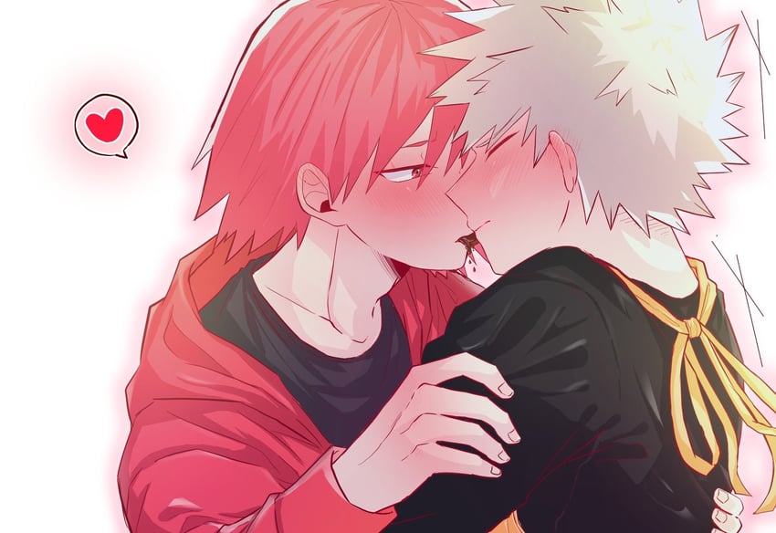 bakugou katsuki and kirishima eijiro (boku no hero academia) drawn by hane11254
