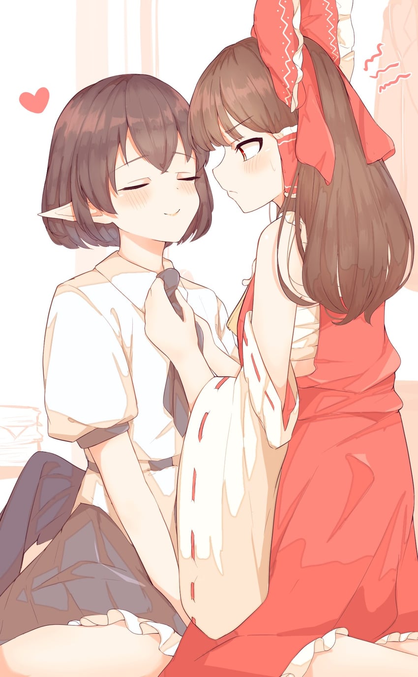 hakurei reimu and shameimaru aya (touhou) drawn by seele_(chanseele0128)