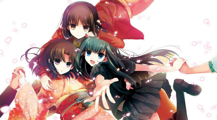 ryougi shiki, kokutou mikiya, ryougi mana, and kamekura mitsuru (kara no kyoukai) drawn by izumiya_otoha