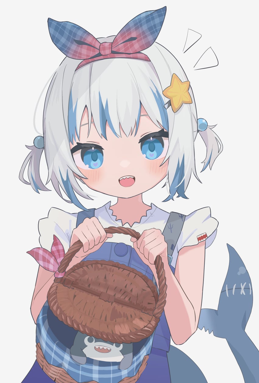 gawr gura and bloop (hololive and 1 more) drawn by oreoreoreo