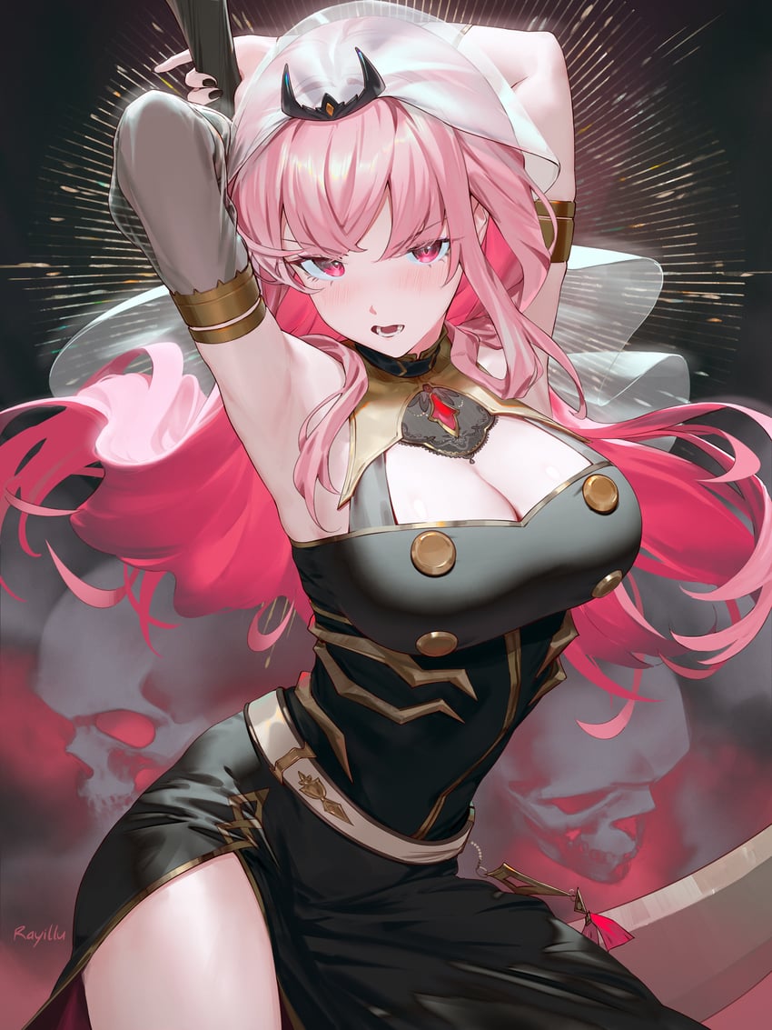 mori calliope (hololive and 1 more) drawn by rayillu
