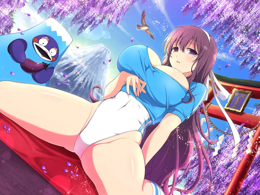 murasaki and bebe-tan (senran kagura and 2 more) drawn by yaegashi_nan