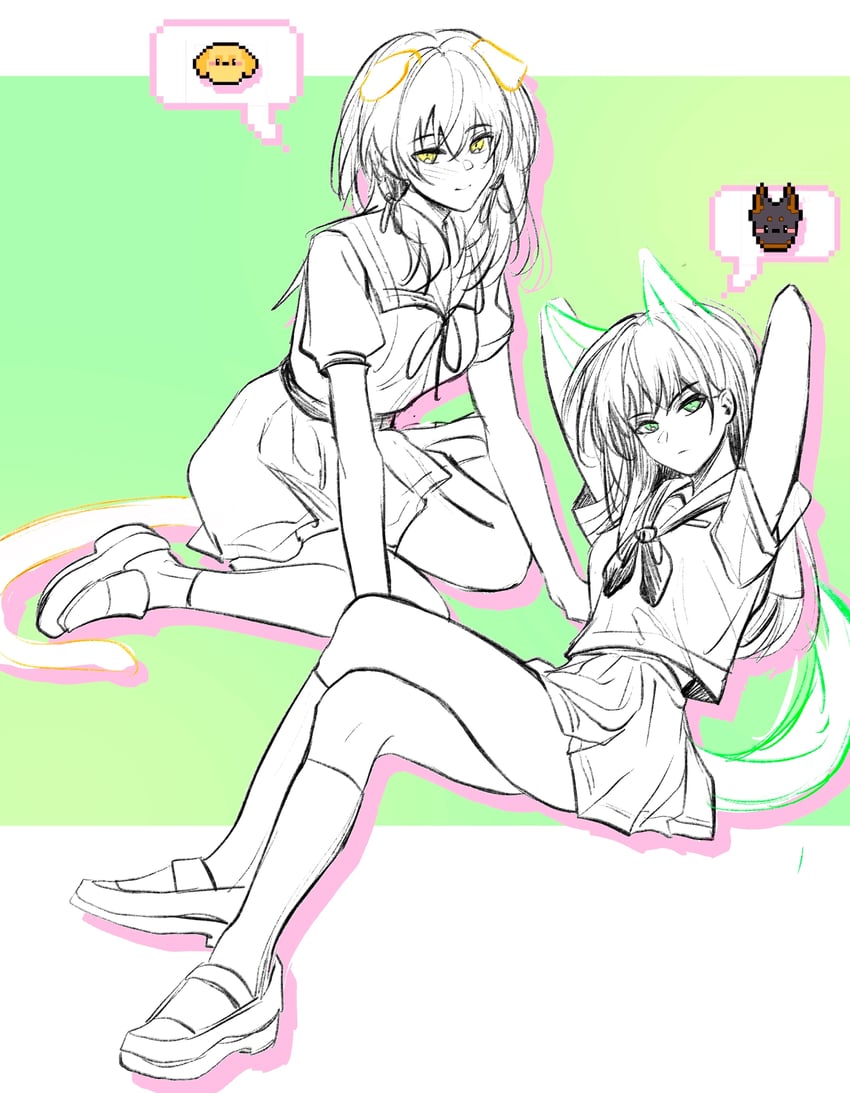 yahata riko and togawa hazuki (original and 2 more) drawn by hero45439083942