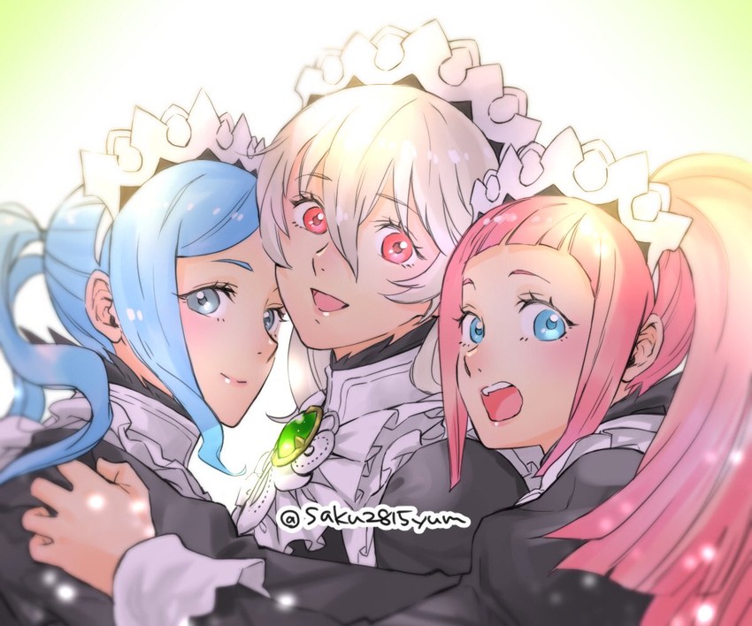 female corrin, felicia, and flora (fire emblem and 1 more) drawn by tombsakura