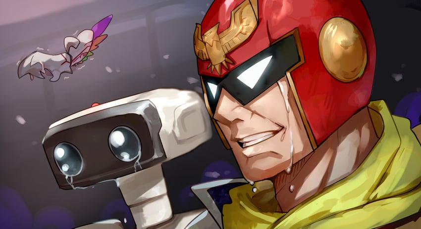 captain falcon and family computer robot (kirby and 2 more) drawn by shiburingaru