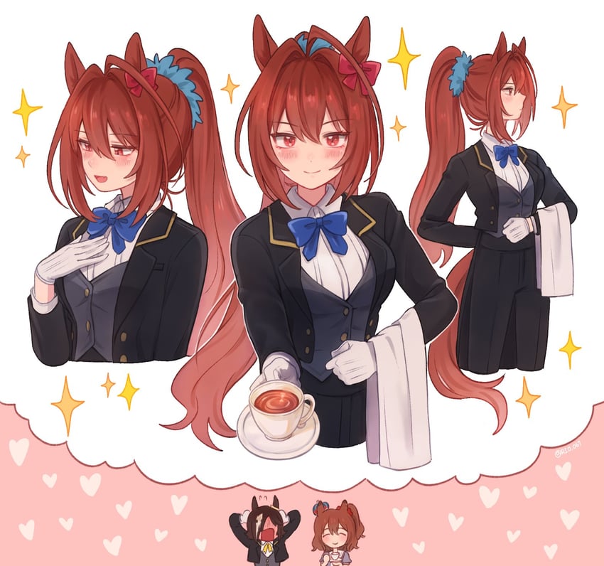 daiwa scarlet, vodka, and aston machan (umamusume) drawn by rio_(rio_067)