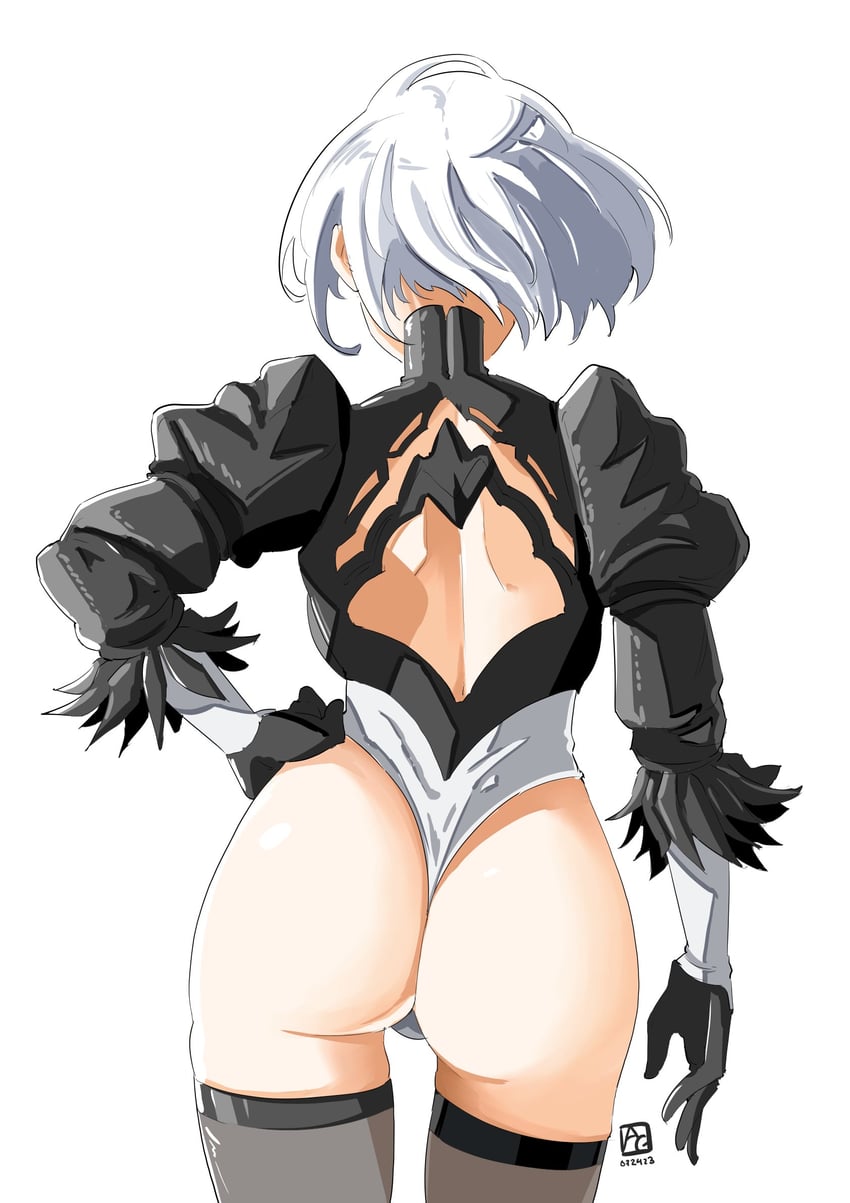2b (nier and 1 more) drawn by automatic_giraffe