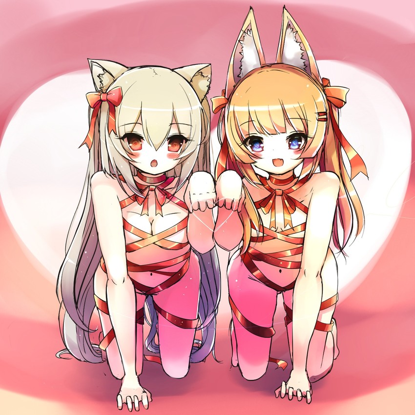 mikoko and nora cat (kemomimi oukoku kokuei housou and 1 more) drawn by arzeith-tau
